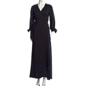 Natalie Martin Elegant Black Wrap Maxi Dress